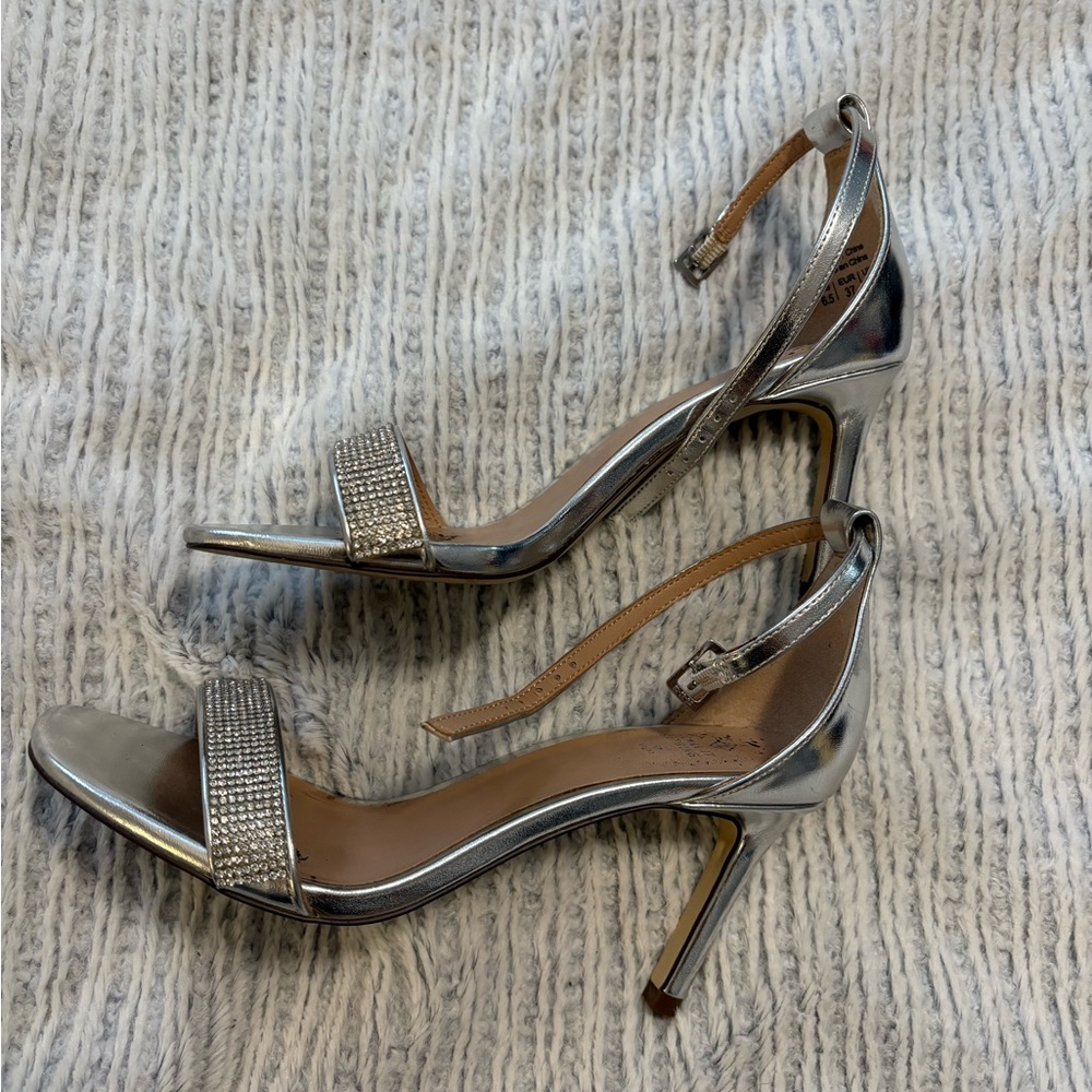 CALL IT SPRING Silver Diamond High Heel Sandals